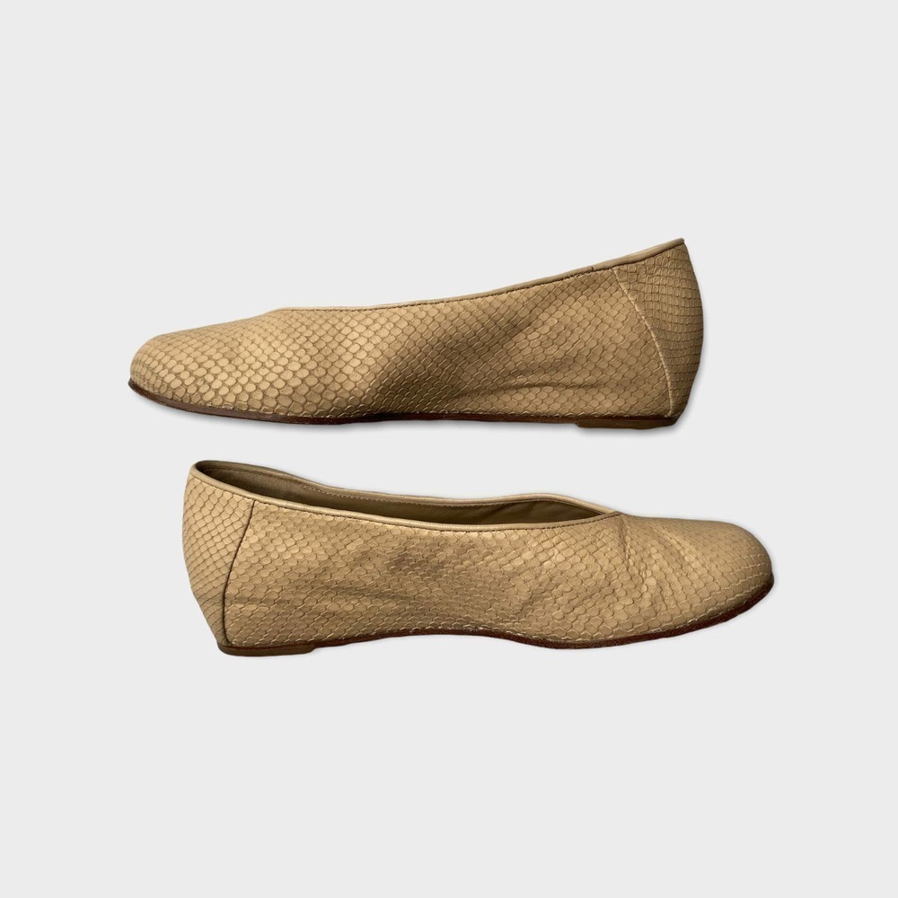 𝅺eileen Fisher Rosewater Patch 1 Snake-Embossed Ballerina Flats Size 7 - Picture 5 of 8